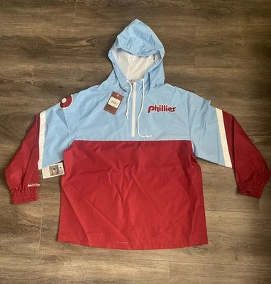 Mitchell & Ness Men's Windbreaker Jacket Sz XL Light Blue Philadelphia Phillies - Image 1 of 4