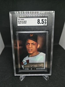 Willie Mays 1997 Topps Finest 'Reimpresión' Calificado 8.5 Casi Nuevo, Como Nuevo Por SGC #261 - Imagen 1 de 5