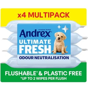 ANDREX Ultimate Fresh Hygiene Wipes 144 Sheets Flushable, Odour Control 4 Pack - Picture 1 of 4