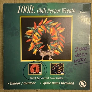 Vintage Chili Pfeffer Kranz 2004 Männerhöhle Garage Keller Südwesten Texas - Bild 1 von 8