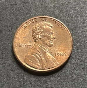 Lincoln Cent 1986 error de grieta en reverso  - Imagen 1 de 5