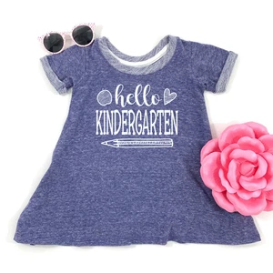 HELLO KINDERGARTEN DRESS, GIRLS 1ST DAY OF SCHOOL OUTFIT KINDERGARTEN GIRL - Picture 1 of 2