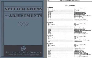 Buick 1932 - Specifications and Adjustments 1932 Models - Bild 1 von 1
