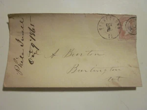 US 1860'S COVER MIDDLEBURY VERMONT FANCY CANCEL STAMP #65 - Picture 1 of 4