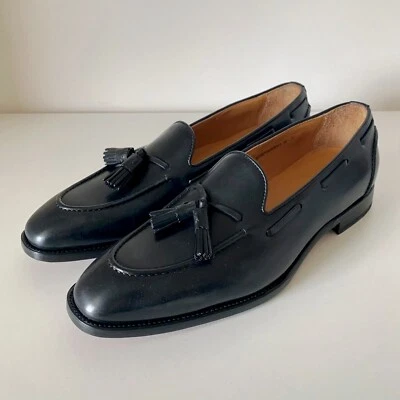 Mocasines Ralph Lauren etiqueta púrpura para hombre Luther borla cuero de becerro negro 11 D Foto 1 de 4