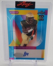 Dewayne Mcbride 2023 Leaf Vivid Blue RC Rookie Auto Blue Ink 1/1 One Of One