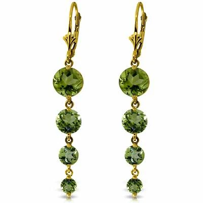 7.2 Carat 14K Solid Yellow Gold Chandelier Natural Peridot Chandelier Earrings - Image 1 of 3