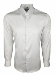 MENS SATIN SHIRT WEDDING DRESS FORMAL SMART SILKY FEEL LONG SLEEVES £17.99(422) - Picture 1 of 3