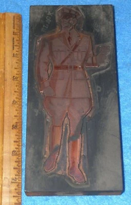 Antique Copper Printing Block OFFICER IN DRESS UNIFORM - Image 1 of 4