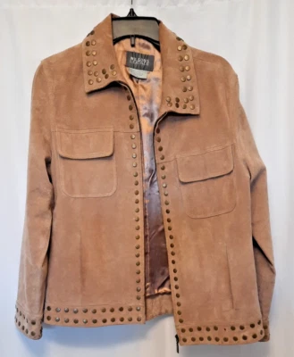 Wilson's Abrigo de gamuza marrón con detalles de tachuelas mediano Foto 1 de 4