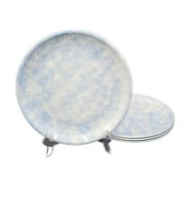 Oneida STUDIO POTTERY BLUE MOSS Set/4 Dinner Plates MINT Clouds Sponged