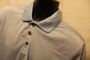 Pebble Beach Men's Short Sleeve Sz M Blue Polo Rugby 100% Polyester - Picture 1 of 3