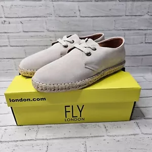 Fly London Mens Lace-up Suede Espadrilles SLIN528FLY OffWhite UK 8 - Picture 1 of 11