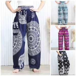 Thai Harem Pants Women Boho Hippie Yoga Baggy Bohemian Trousersn Loose Fit HP - Bild 1 von 52