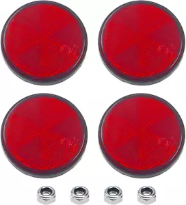 4Pcs Red Plastic Reflective Warning round Reflector for Motorcycle Bike - Picture 1 of 5