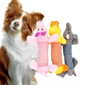 Paquete de 3 juguetes chirriantes duraderos de peluche con sonido para masticar juguetes para perros - Imagen 1 de 9