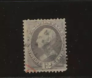 US Scott #151 used 12c dull violet Clay 1870 bank note, red cancel, f/vf, sound - Picture 1 of 2