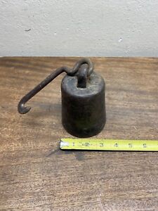Antique 8 Lb.  Cast Iron Hanging Tobacco Cotton Balance Beam Scale Weight