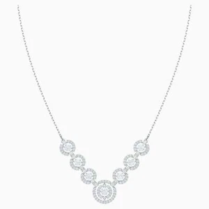 NWT Swarovski Sparkling Dance Necklace White Cystal Rhodium Plate 5467787 - Picture 1 of 3