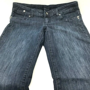 BU From Malibu Size 11 Bootcut Dark Denim Wash Jeans Womans 33X33 - Picture 1 of 6