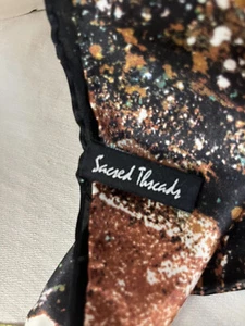 Sacred Threads 100% Silk Rectangular Scarf Hand Rolled Hems Multicolor 21”x 70” - Picture 1 of 5