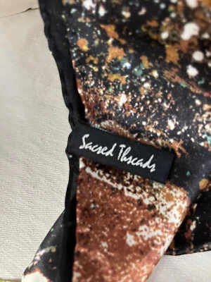 Sacred Threads 100% Silk Rectangular Scarf Hand Rolled Hems Multicolor 21”x 70” - Image 1 of 4