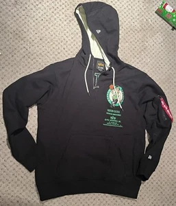 BOSTON CELTICS 2023 NEW ERA ALPHA INDUSTRIES BOMBER VARSITY HOODIE JACKET NWT L - Picture 1 of 5