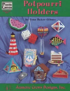JEANETTE CREWS DESIGNS PLASTIC CANVAS POTPOURRI HOLDERS 10 DESIGNS VTG 1997 - Picture 1 of 2