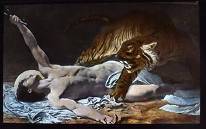 A CHRISTIAN MARTYR C1890 HAND COLOURED Magic Lantern Slide RELIGION - Picture 1 of 3