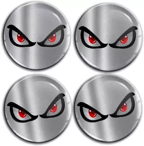4 X 60Mm 3D Domed Car Wheel Centre Cap Stickers for Hub Cap Rim Cover Silver Dec - Picture 1 of 12