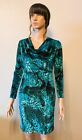 American Glamour Turquoise and Black Velvet Dress Size XS