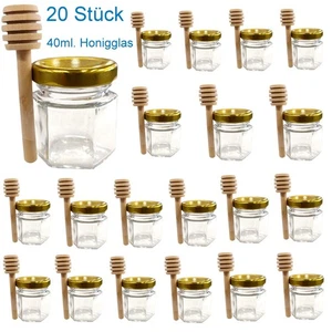 Confezione 20 Bicchieri Miele Esagonali Con Cucchiaio Miele In Legno 40ml Dispenser Miele 20 Pezzi - Foto 1 di 1