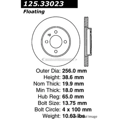 Disco de rotor de freno delantero centrado para VW Quantum Scirocco Passat Golf Cabrio Foto 1 de 2