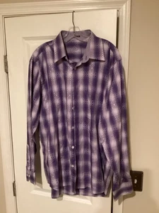 Bugatchi Uomo Shirt Mens XL Purple Print EUC - Picture 1 of 3
