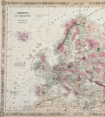 Mapa EUROPA 1864 ORIGINAL GRANDE (24x17) RUSIA INGLATERRA FRANCIA ALEMANIA Foto 1 de 4