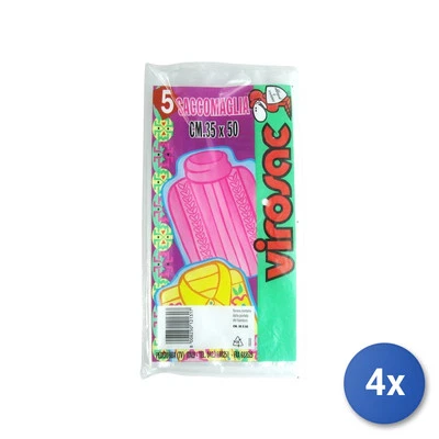4x Confezione 5 Sacchi Per Maglieria Con Cerniera 35x50 cm Virosac - Imagen 1 de 3