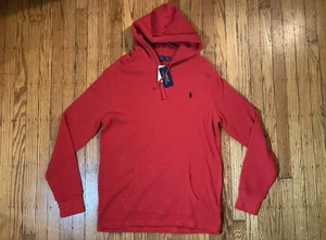 Herren Pilot Ralph Lauren rot Waffel Strick Thermo Hoodie Lg Neu mit Etikett - Bild 1 von 13