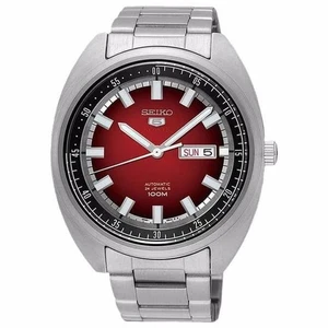 SEIKO 5 Sports SRPB17K1 Automatic Watch 4R36 RED Dial Retro Turtle Steel UFO Day - Picture 1 of 1