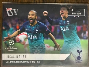 2019 Topps Now UCL UEFA Champions League #54 Lucas Moura Tottenham Hotspur - Picture 1 of 2