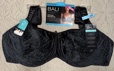 Nuevo con etiquetas Sujetador con aros Bali Minimizer negro transpirable espalda sin forro talla 42C para mujer Foto 1 de 4