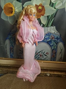 vintage 1966 barbie pink mermaid style evening gown rare - Picture 1 of 24