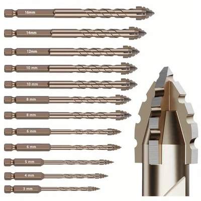 Набор из 12/24 высокопрочных сверл для каменной кладки - профессиональная конструкция - Изображение 1 из 4