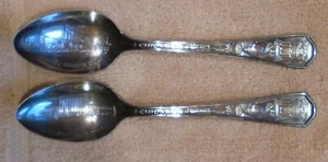 A Century of Progress 1933 World's Fair Silverplate Souvenir Spoon - set of 2 - Picture 1 of 2
