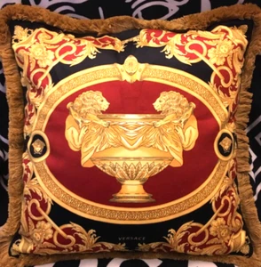 Versace pillow cushion 2 sides full decor w tags Luxury home Italy - Picture 1 of 5