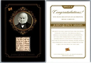 2024 PIECES OF THE PAST RELIC CARD - JOHN QUINCY ADAMS #SINGLE-20 - Picture 1 of 1