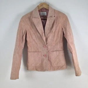 Portmans suede leather jacket womens size 8 pink long sleeve 087474 - Picture 1 of 13