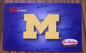 University Michigan Collectible Gift Card NO CASH VALUE Rare Tim Hortons FD43247 - Picture 1 of 1