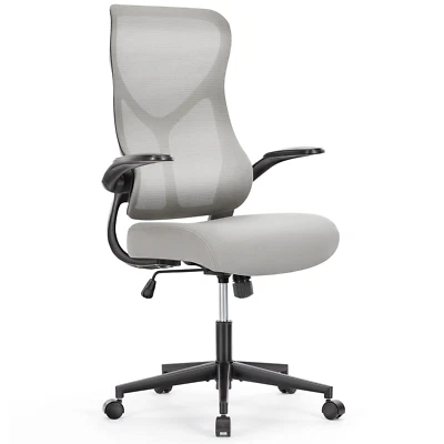 HOMEFLA Ergonomic Flip-up Arms Mesh Office Chair High Back Desk Chair with Wheel