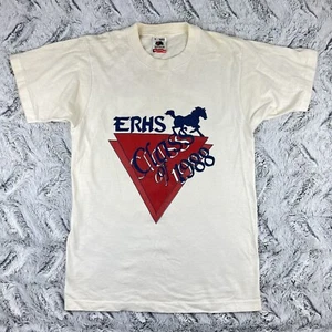 Vintage Class Of 1988 T-shirt Single Stitch East Rowan High School White Medium - Picture 1 of 12