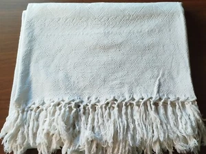 Copriletto Vintage Coperta Broccato Piquet Tessuto Cotone - Foto 1 di 18